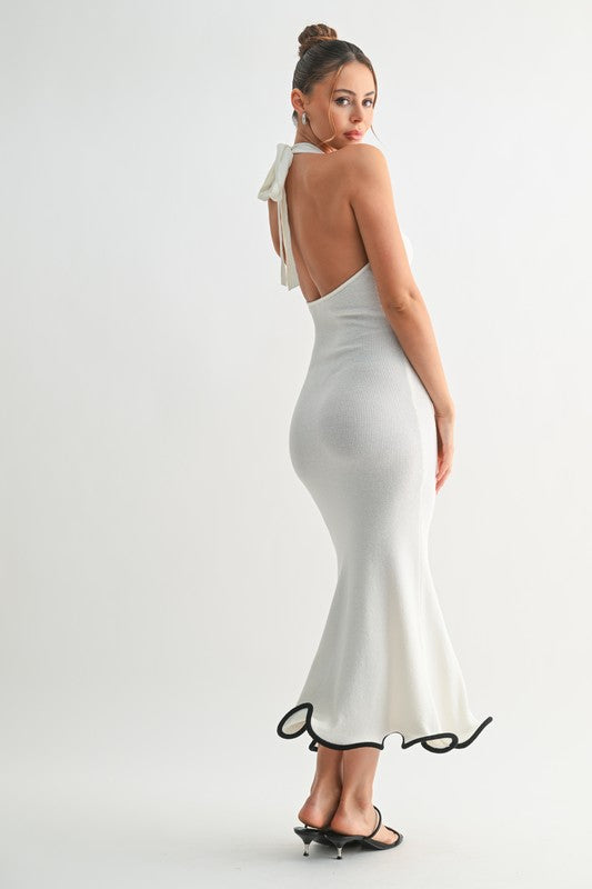 パーティードレス Selene Halter Neck Ruched Dress Selene Midi Dress – Lu Bella Boutique